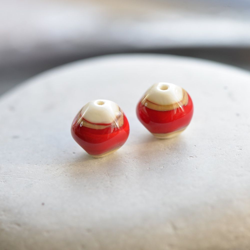 бусина, мурано "пунш", круглая, стекло,14-15 мм