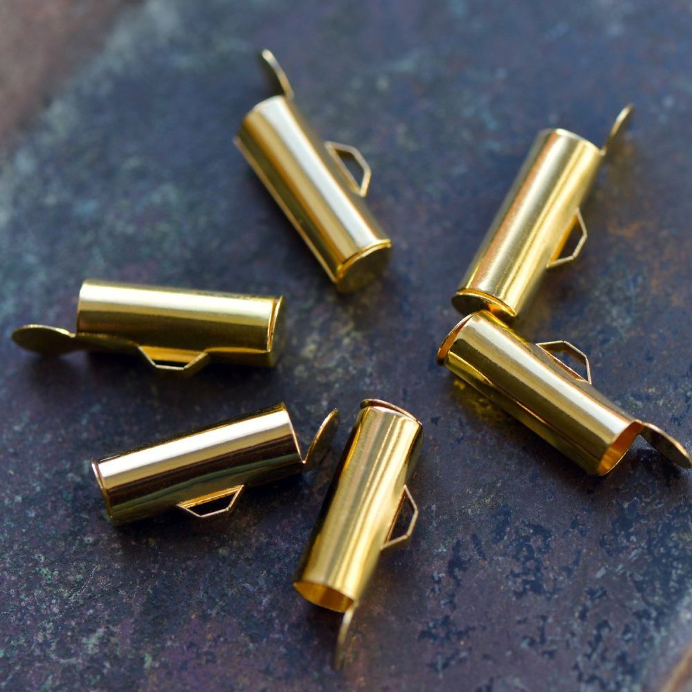 застежка для бисерного полотна, цвет золото, 13.5x4.5 мм