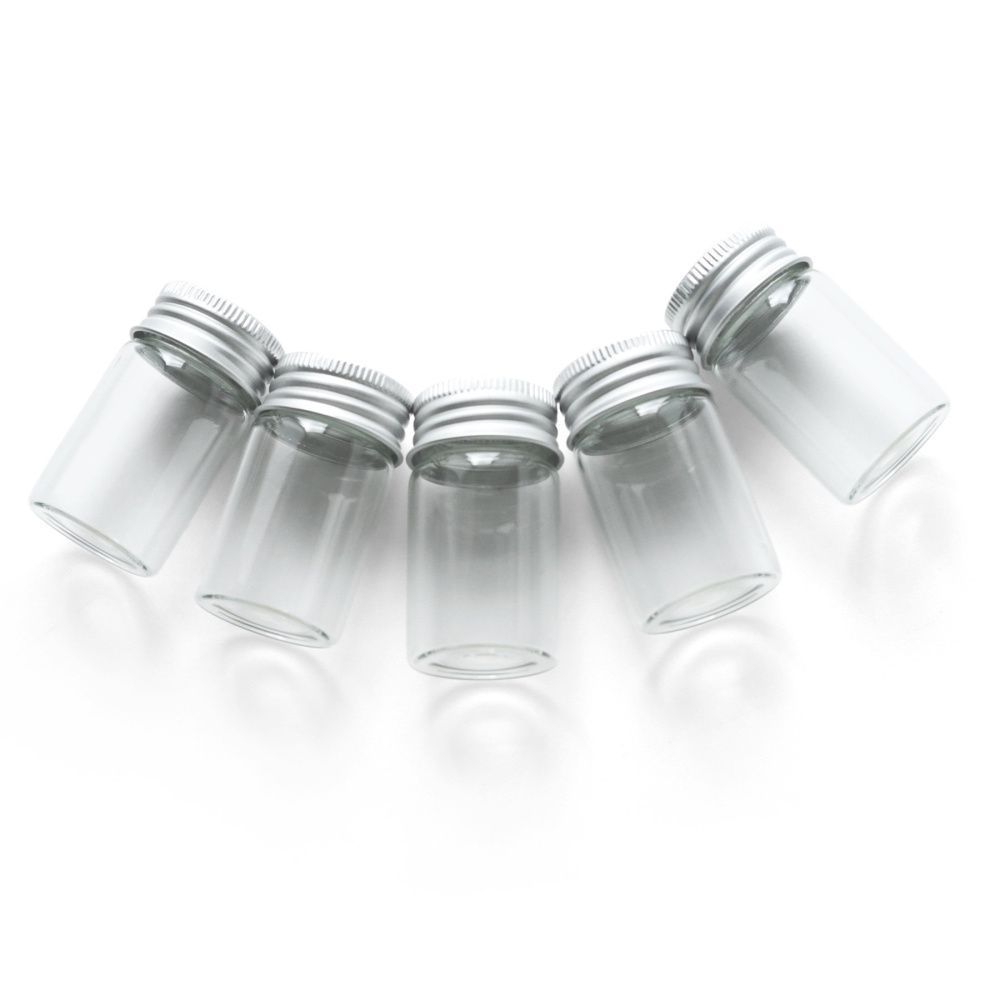 бутылочка с алюминиевой крышкой, прозрачная, 50x30 мм