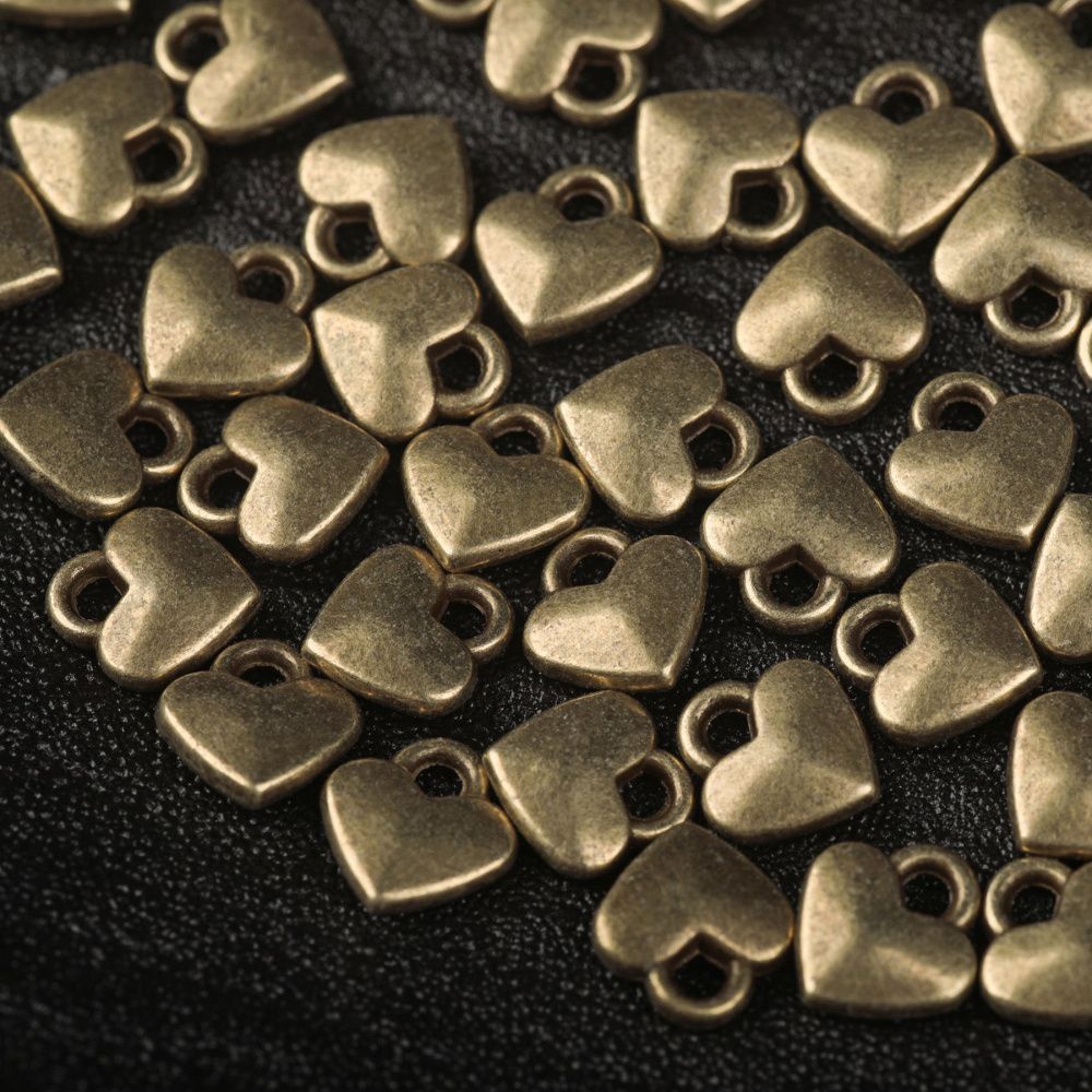 подвеска металл "харти", цвет античная бронза, 8x7x2.5 мм