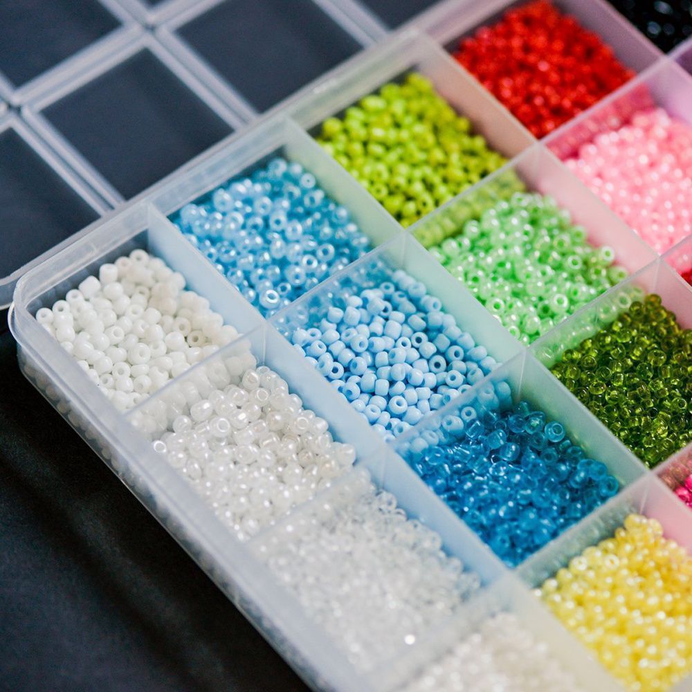 набор бисера и фурнитуры "летние каникулы", в органайзере, 24 цвета