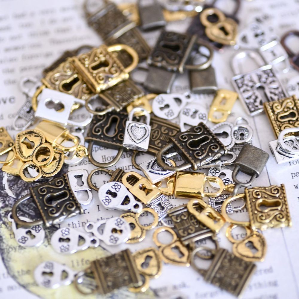 микс металлический из подвесок "замочки", цветовой и размерный микс (уп 20 г)