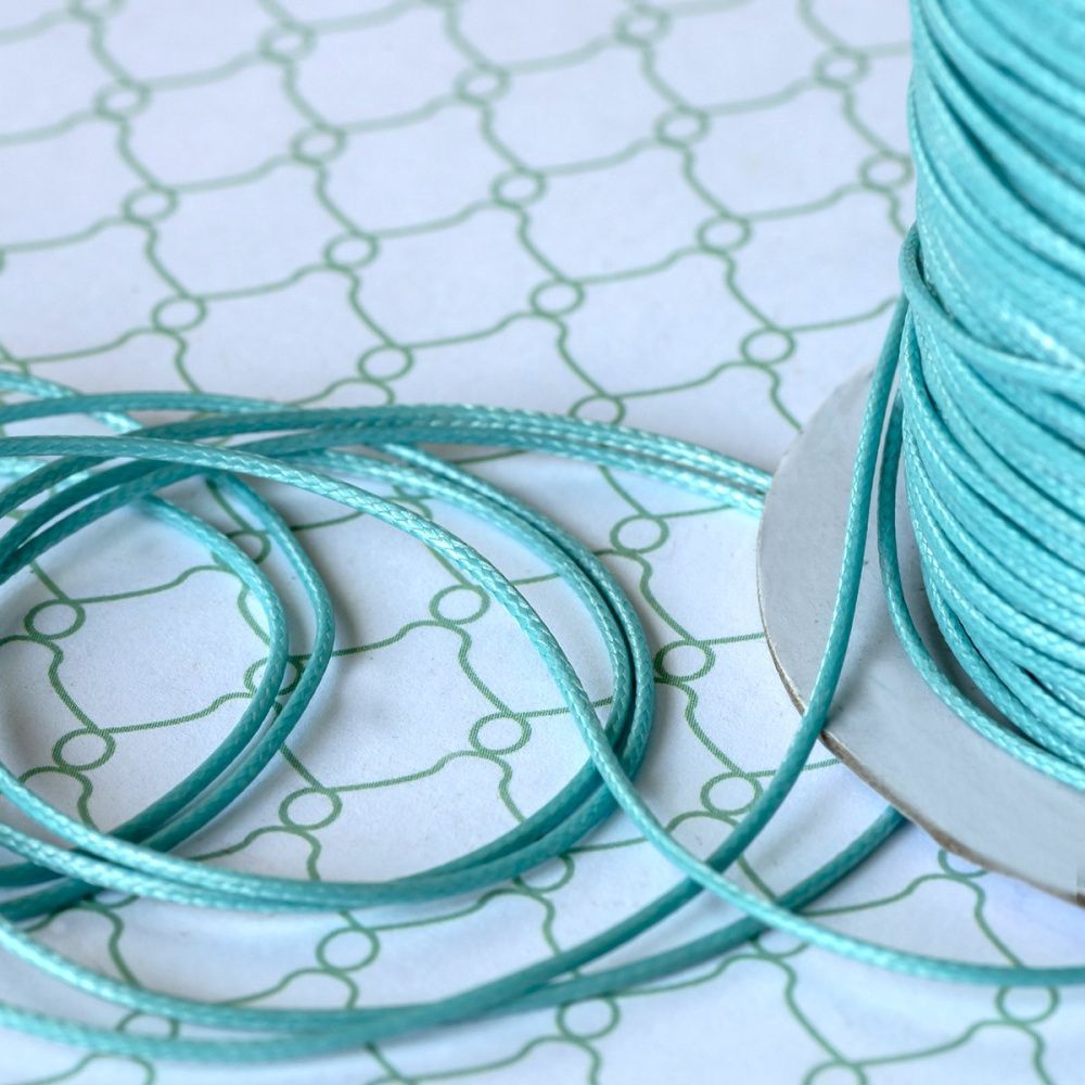 шнур вощеный, цвет аквамарин светлый, 1 мм