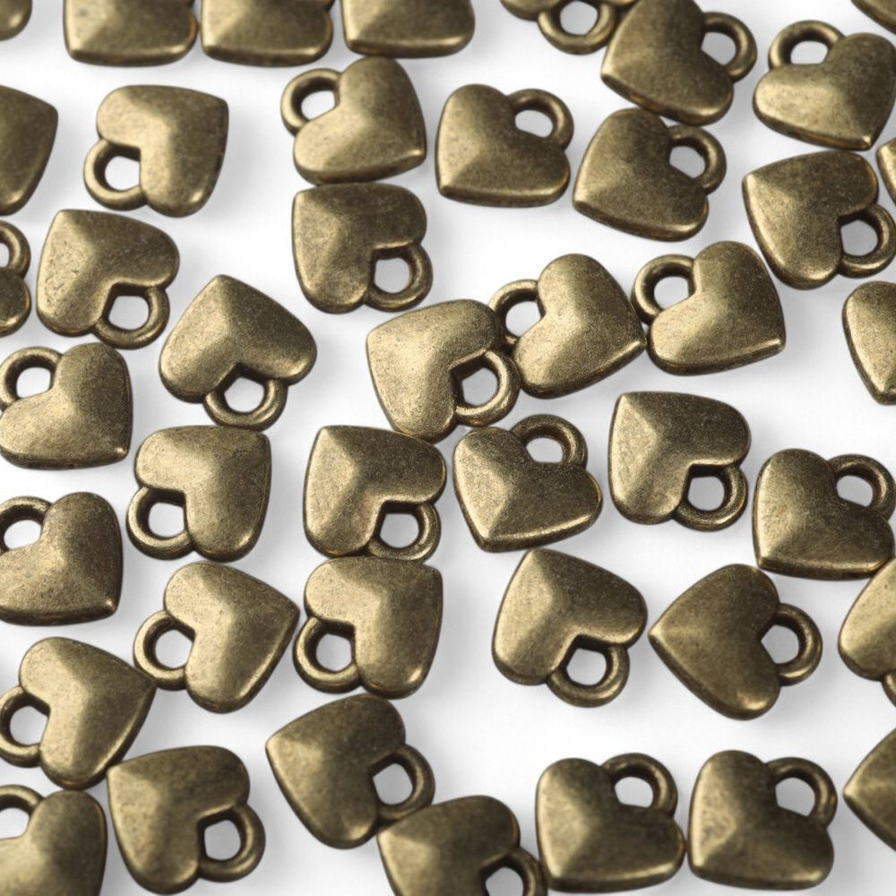 подвеска металл "харти", цвет античная бронза, 8x7x2.5 мм