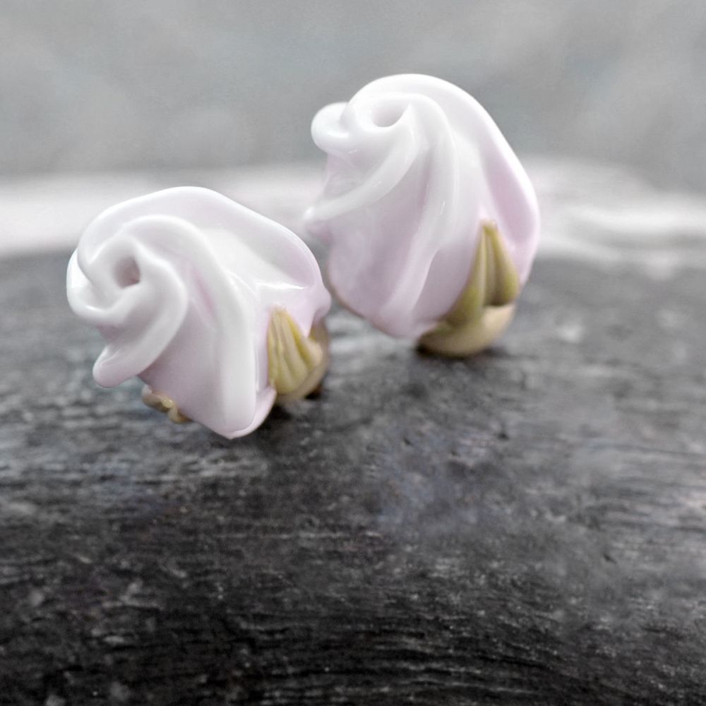 бусина, мурано "розовый бутон", светло-розовый, 15-16х10-11 мм