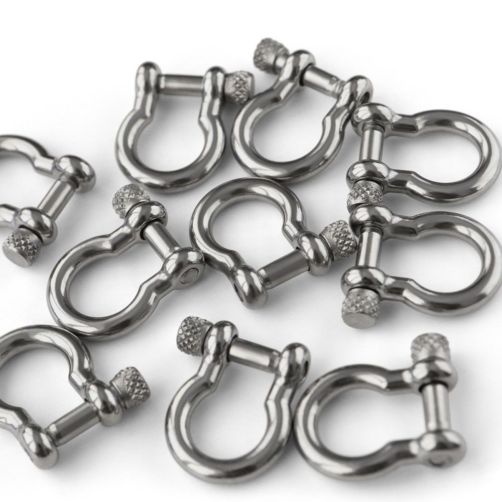 замочек-карабин "скоба", 304 stainless steel, цвет стальной, 24.5x22x7.5 мм