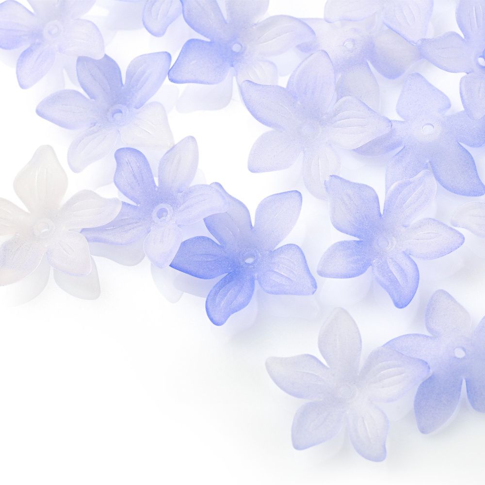 бусина, акрил "оксалис", матовая, цвет сиреневый, 24x25.5x5.5 мм