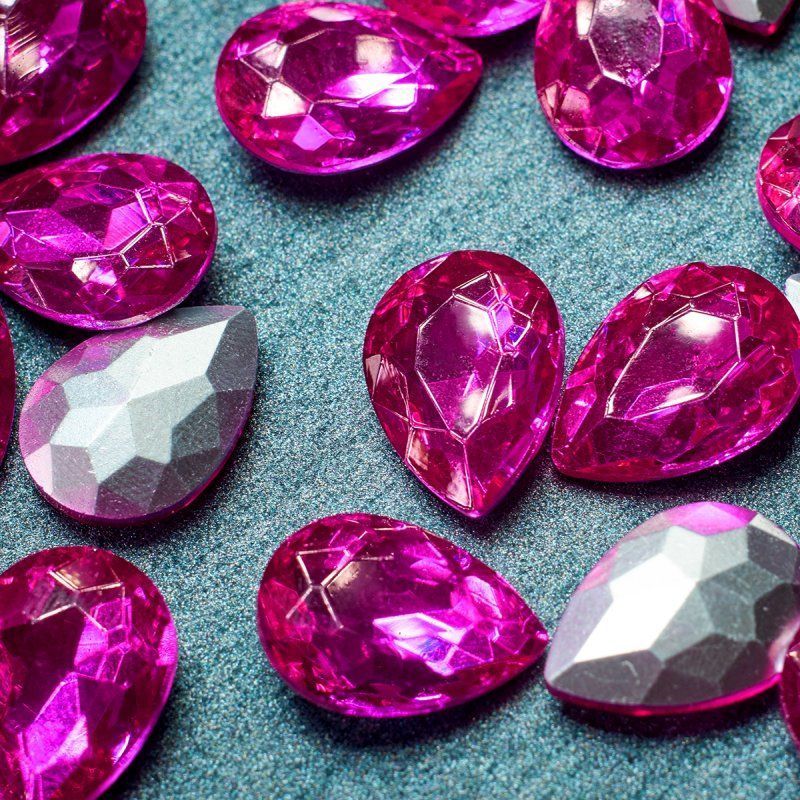 кабошон стекло кристалл, каплевидный, цвет rose, 18х13 мм