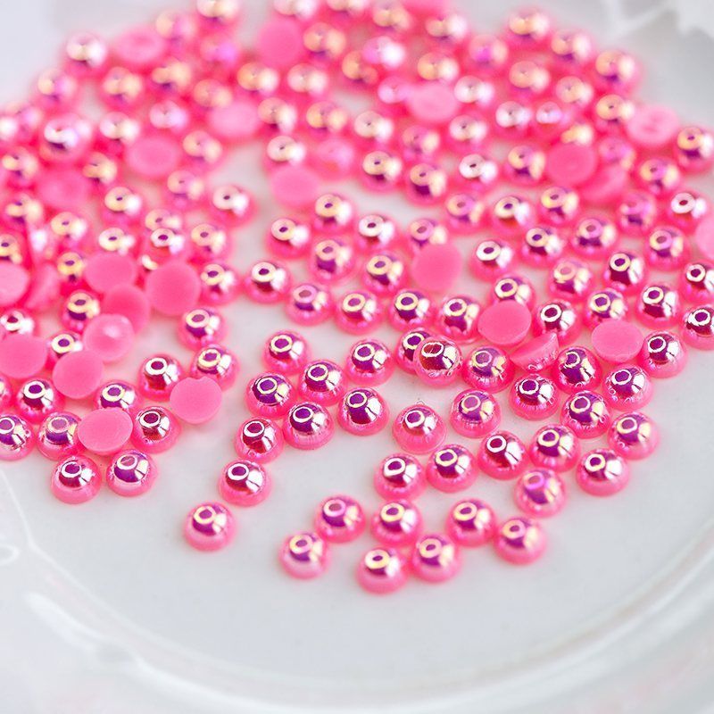 кабошон-полубусина акриловый "жемчуг", т.розовый перламутровый, 4 мм (уп 3 г)