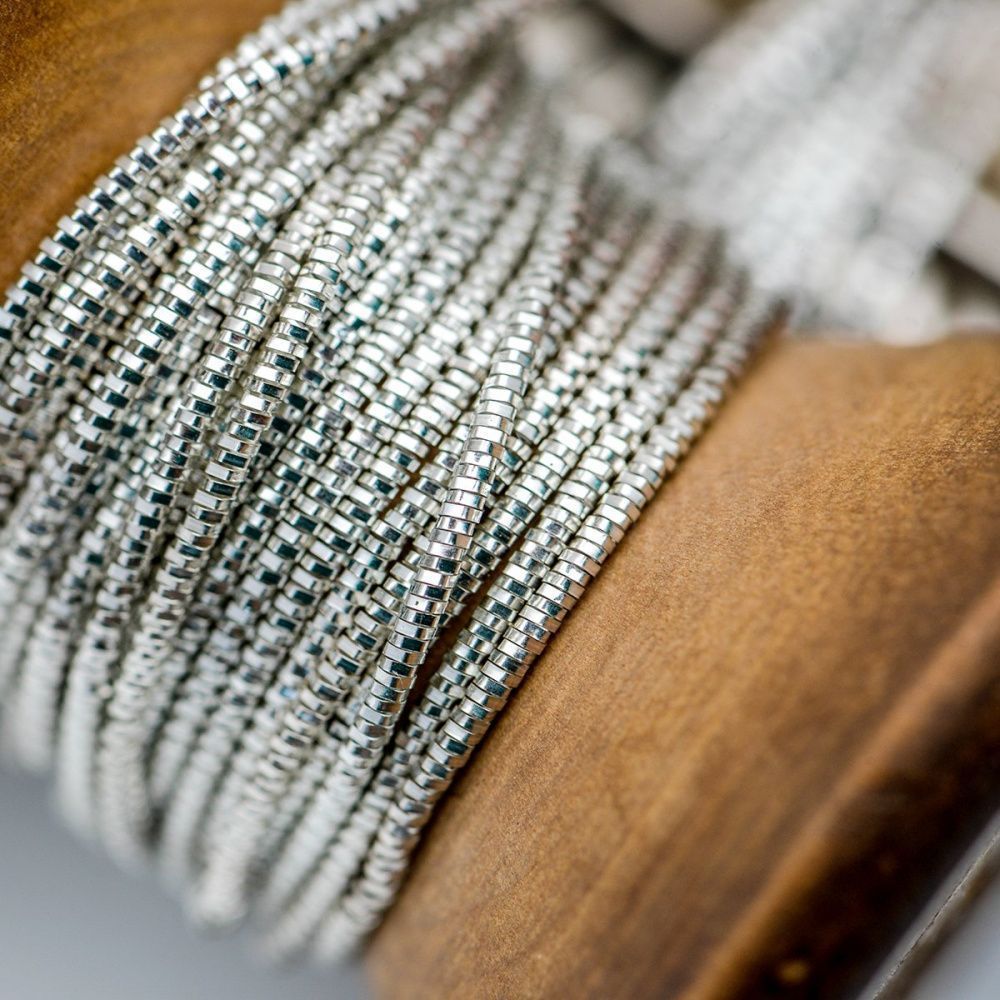 канитель трунцал, цвет серебро, 1.3 мм