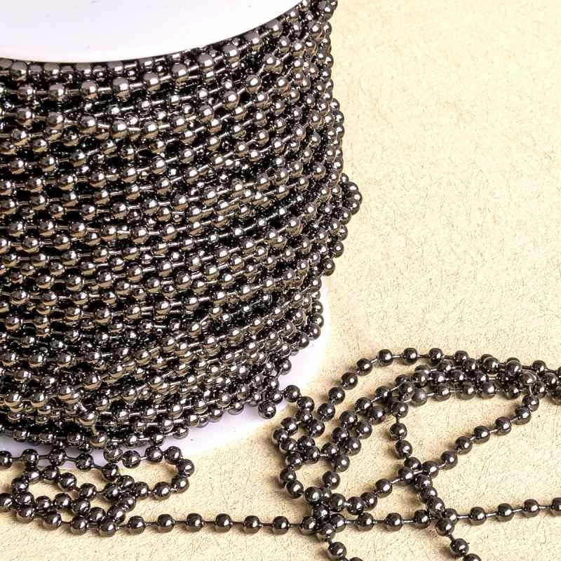 цепочка "шарик", цвет черный, шарик 3.2 мм