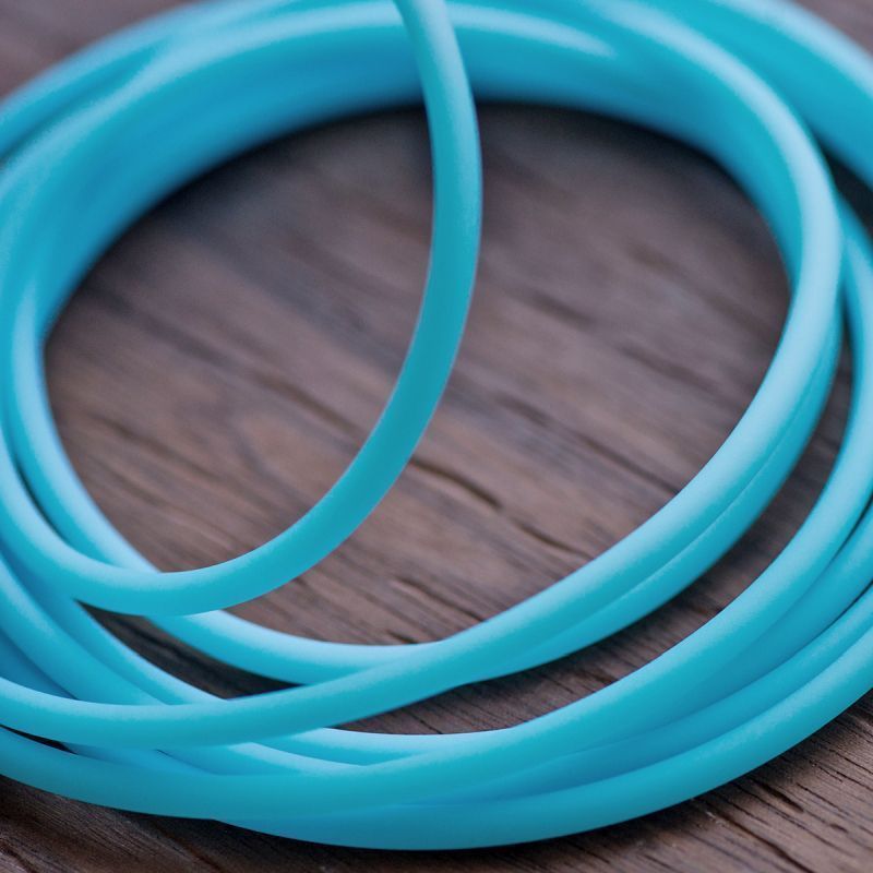 шнур резиновый, с отверстием, цвет голубой, 3 мм