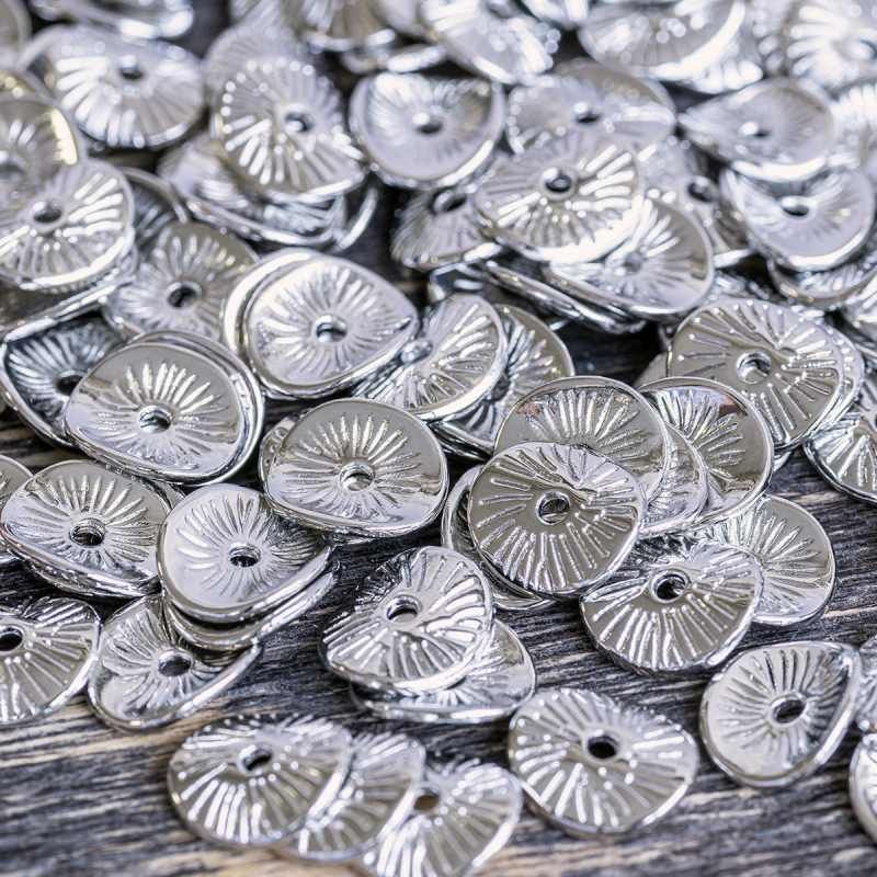 разделитель для бусин "рондо", цвет платина, 10x9x1 мм