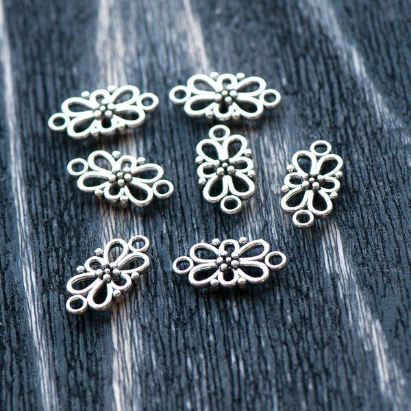 коннектор "симона", цвет античное серебро, 16х8х3.5 мм