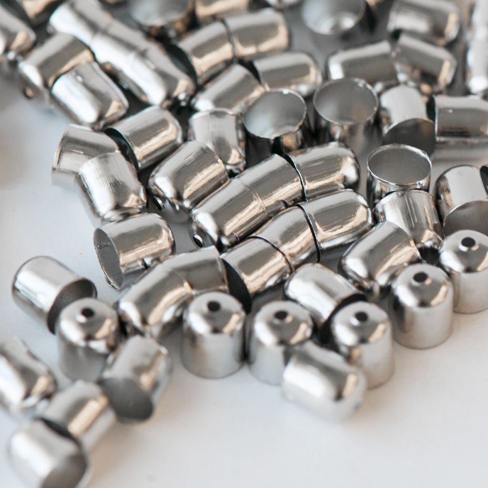 концевик для шнура "кубок", цвет платина, 8x7 мм