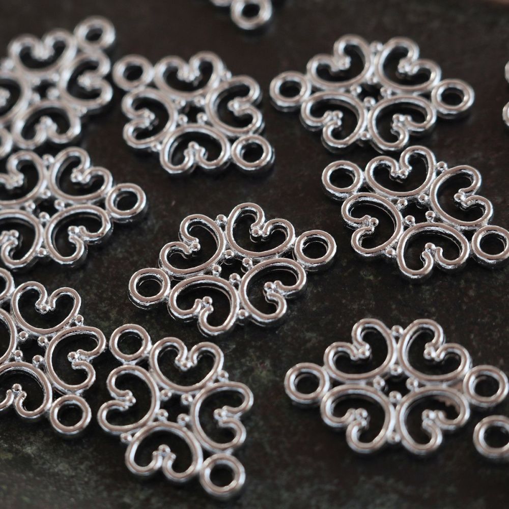 коннектор "кризанта", цвет платина, 18x13x1 мм