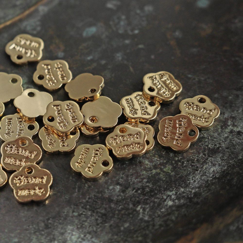подвеска металл "handmade", позолота, 8x8x1 мм