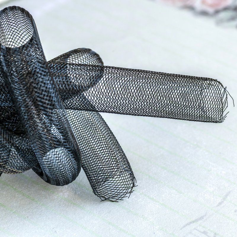 ювелирная сетка, пластик, цвет черный, диаметр 16 мм