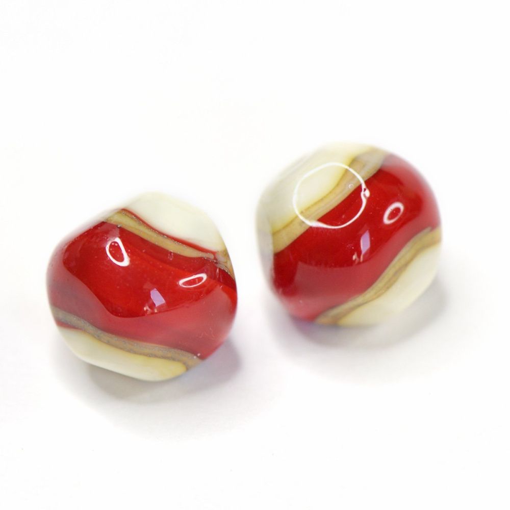 бусина, мурано "пунш", круглая, стекло,14-15 мм