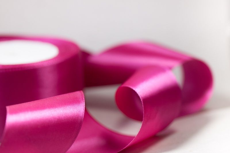 лента, атлас, цвет розовая фуксия, ширина 50 мм