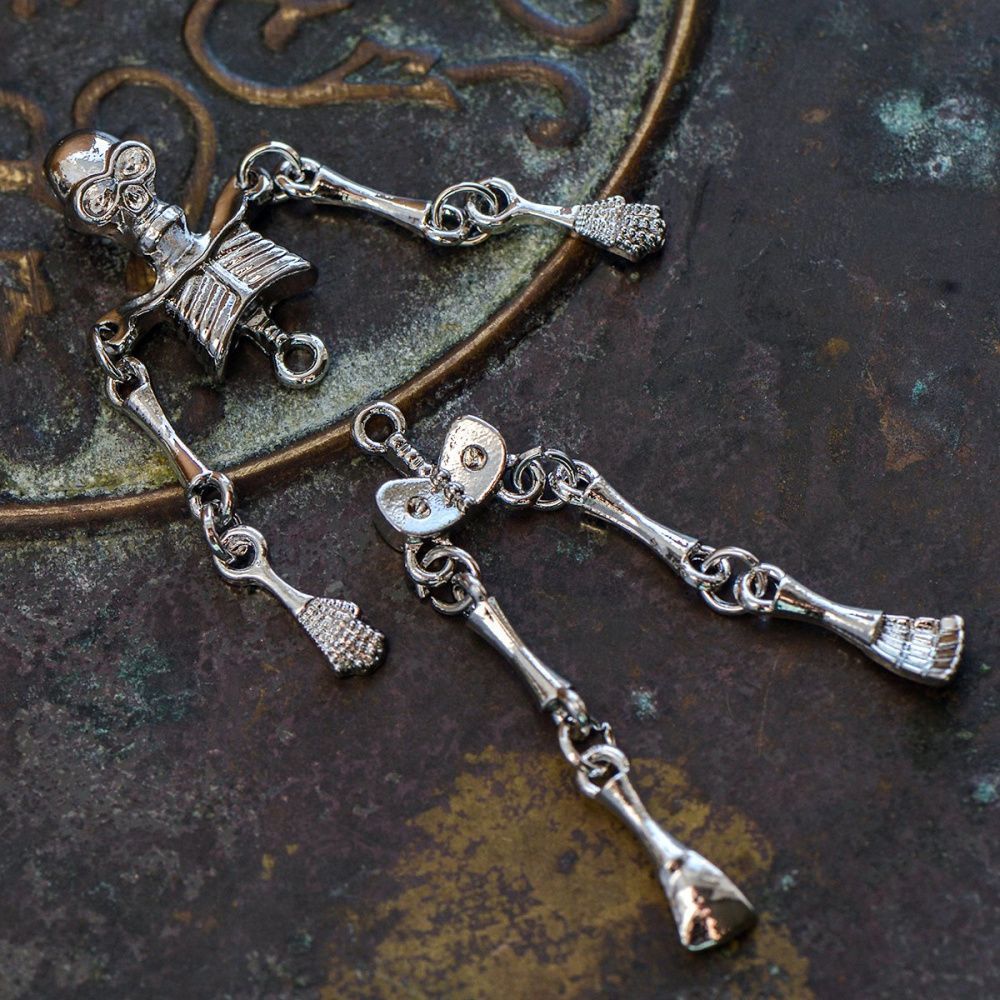 подвеска металлическая "скелетон", цвет платина, 83x11-17 мм, 1 комплект