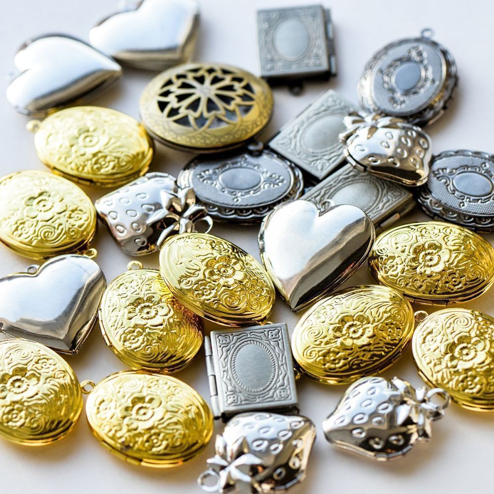 микс металлический из подвесок "медальон", цветовой и размерный микс (шт)