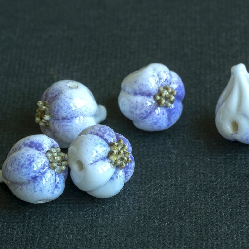 бусина, мурано "чеснок мелкий", белый, 15х14 мм