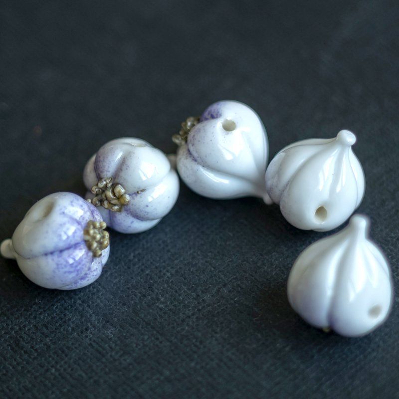 бусина, мурано "чеснок мелкий", белый, 15х14 мм
