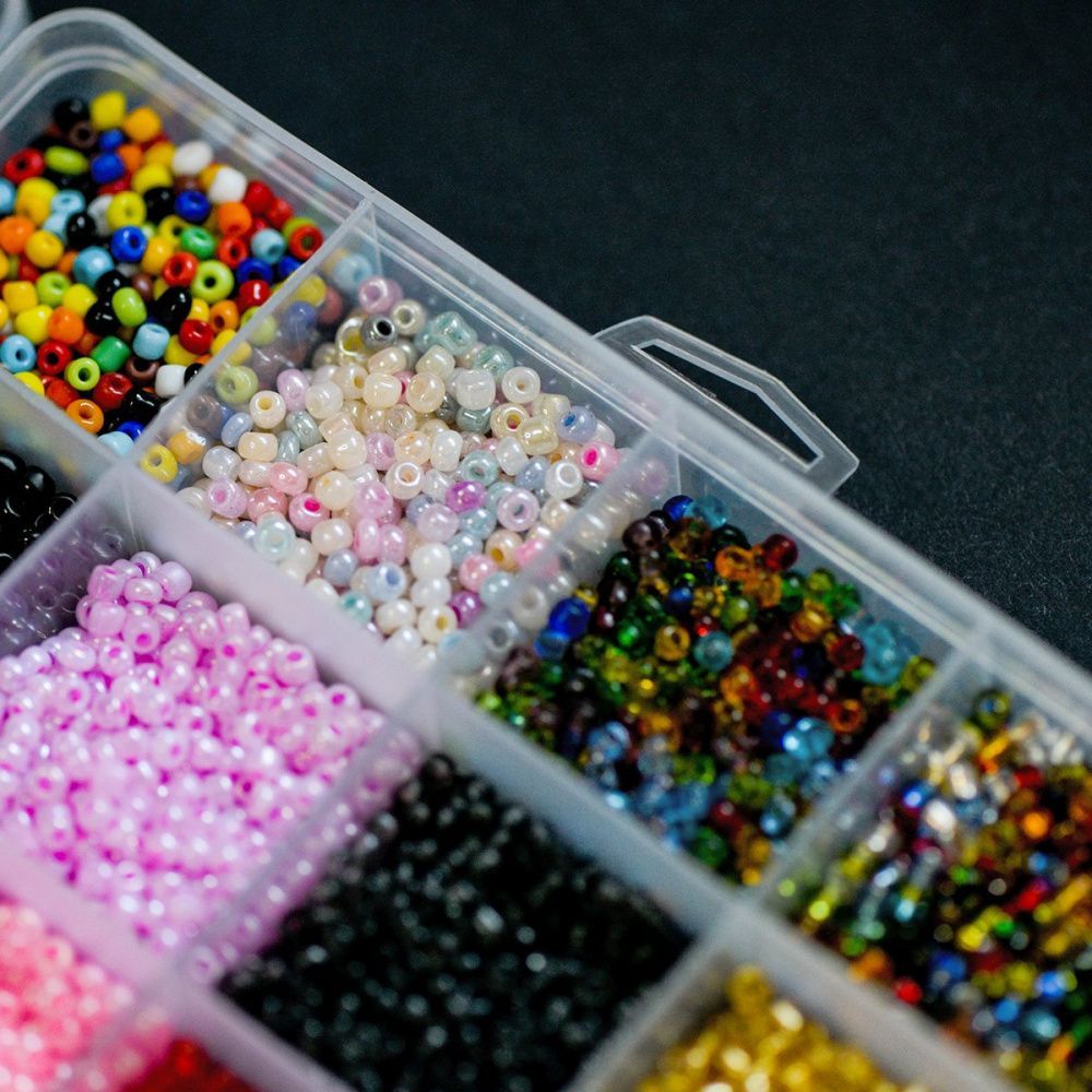 набор бисера и фурнитуры "летние каникулы", в органайзере, 24 цвета