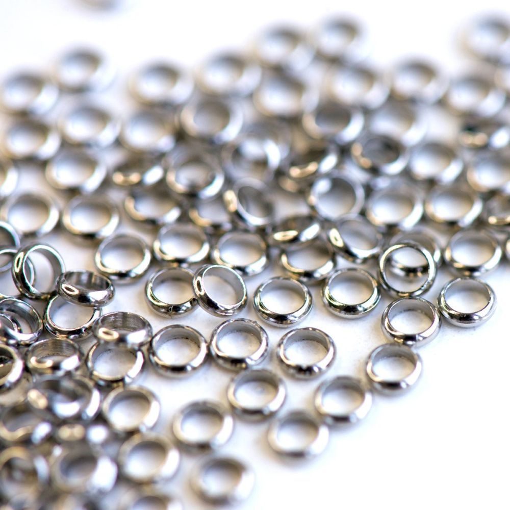 разделитель для бусин "шайба", цвет платина, 3.5x1 (уп 4 г)