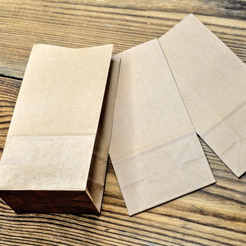 пакет крафт, бумага, цвет бежевый, 17x5.5x9 см