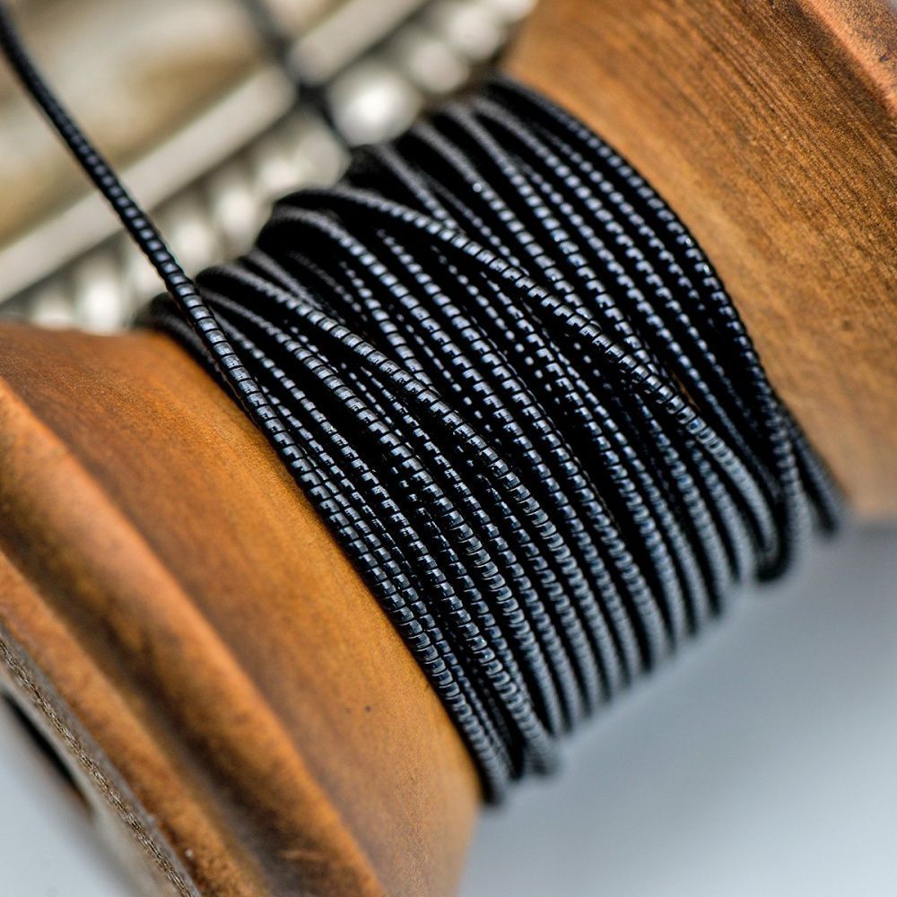 канитель жесткая, цвет черный, 1.3 мм