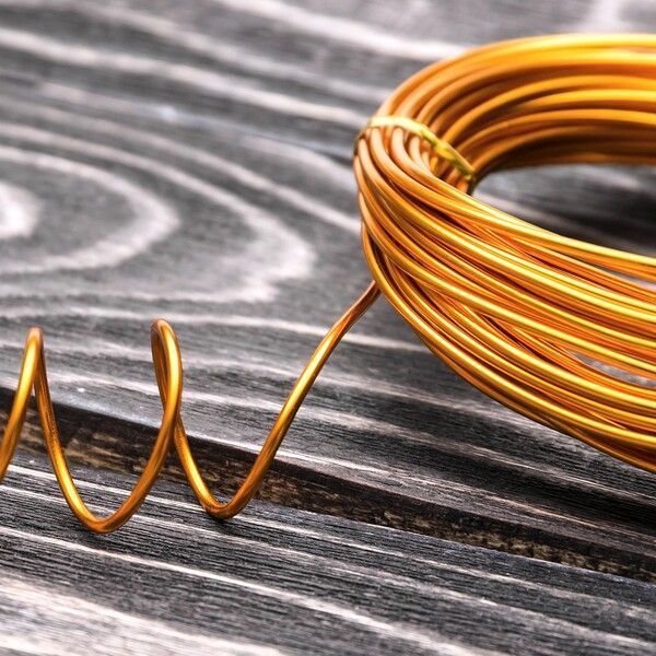 проволока алюминиевая, цвет красное золото, 2 мм, 10 м