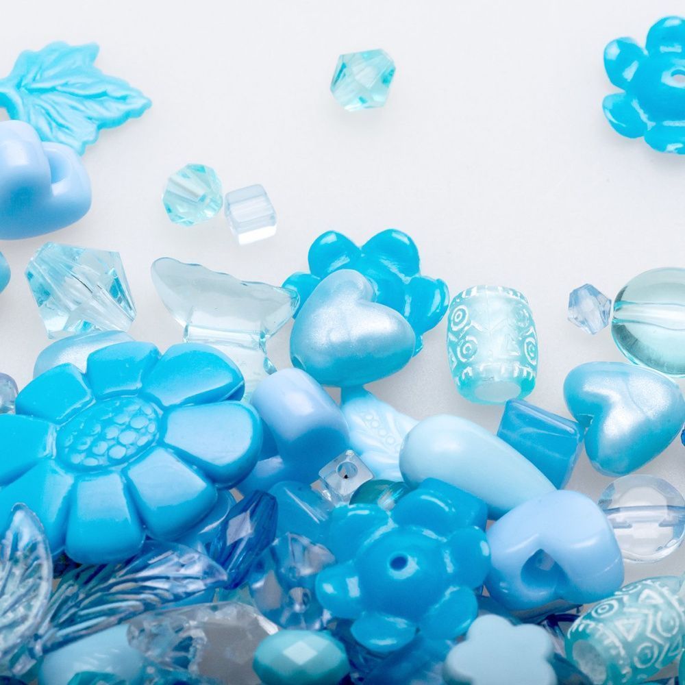 микс акриловый разной формы "фэнтэзи", цвет голубой (уп 20 г)