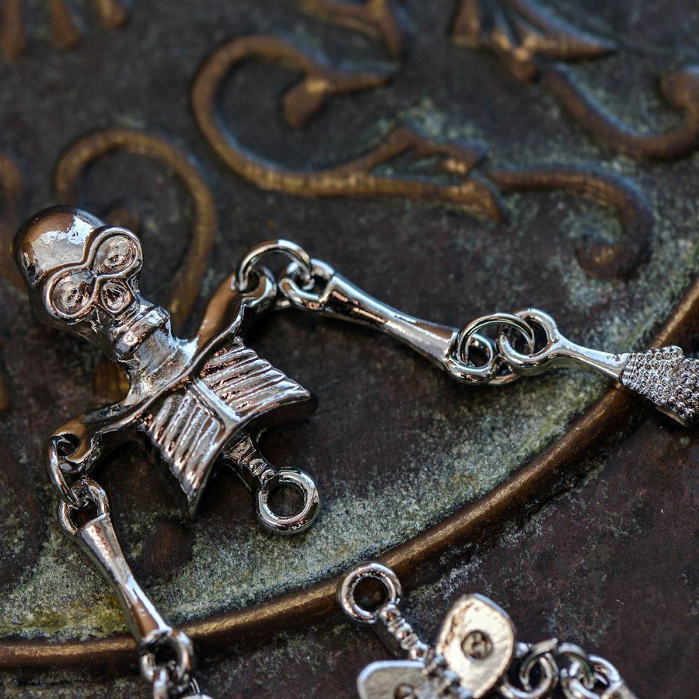 подвеска металлическая "скелетон", цвет платина, 83x11-17 мм, 1 комплект