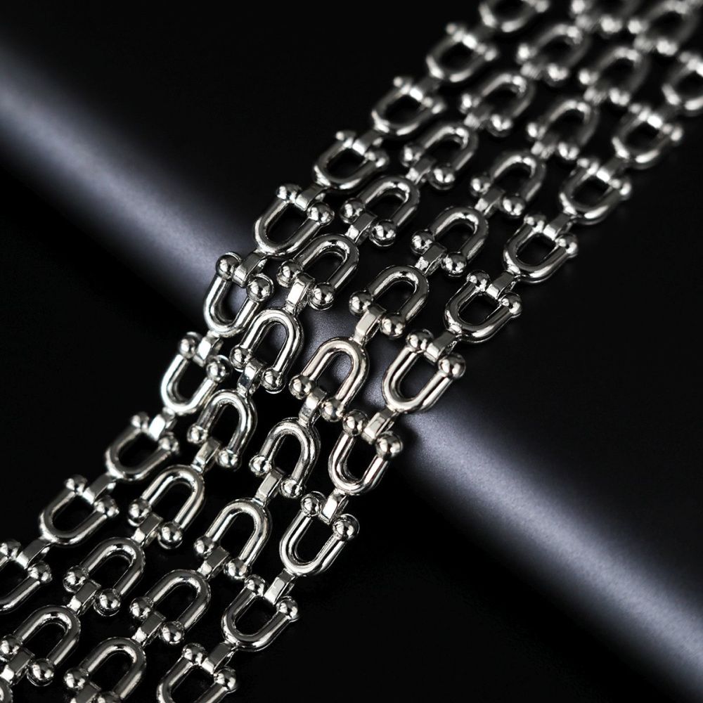 цепочка "стремя", цвет платина, звено 9.5x5x2 мм