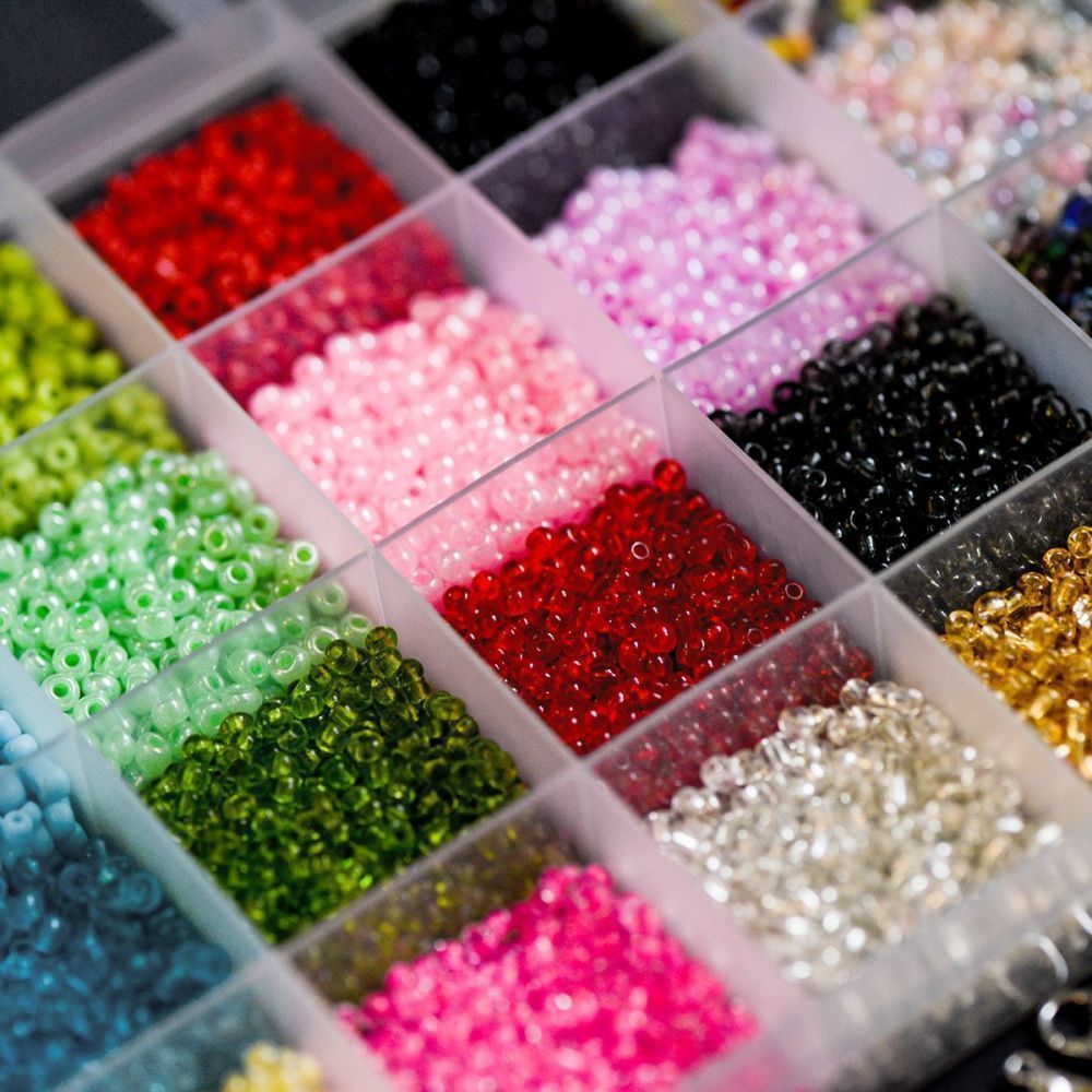 набор бисера и фурнитуры "летние каникулы", в органайзере, 24 цвета