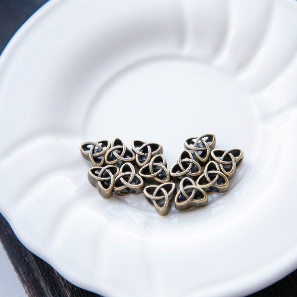 ес бусина, металл "один", цвет античная бронза, 11.5х11х7 мм