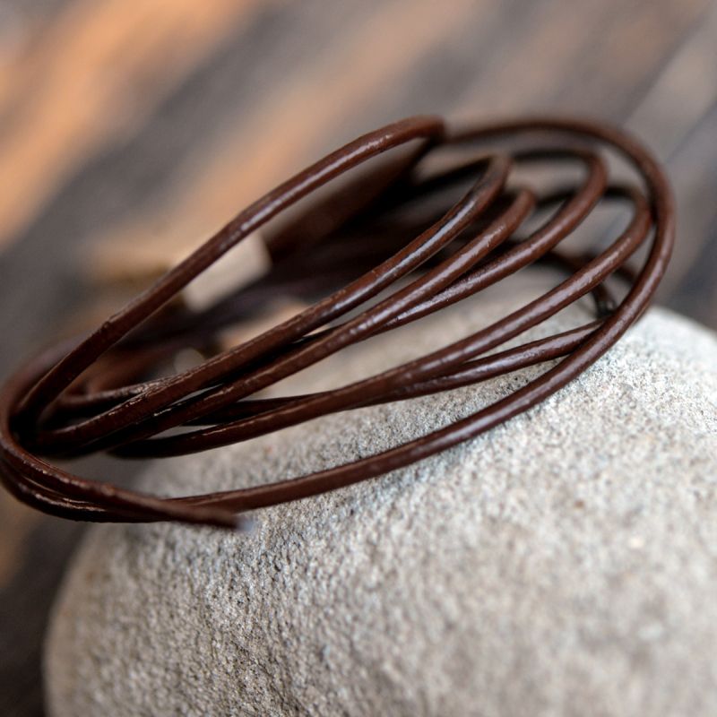 шнур кожаный, цвет шоколадный, диаметр 1.5 мм