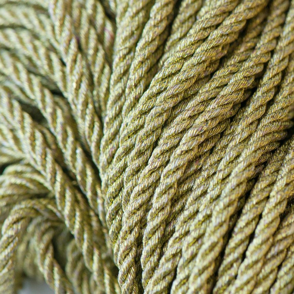 шнур витой, металлик, цвет золотой 4 мм