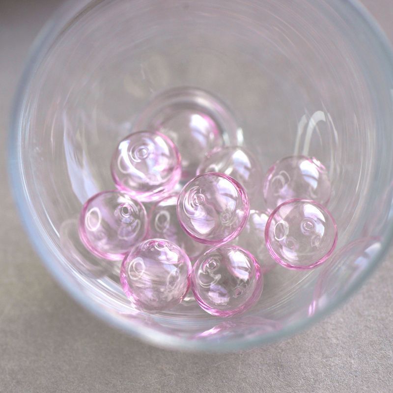 бусина, лэмпворк "шар", розовый, 16 мм