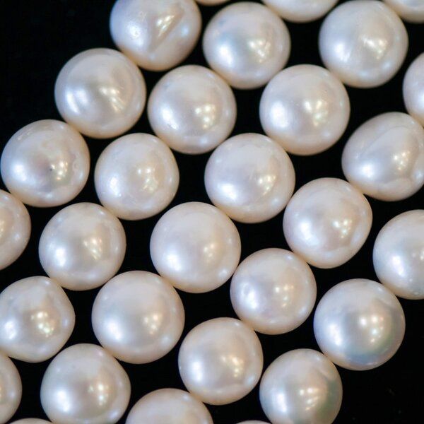 речной жемчуг круглый, класс "а+", цвет белый, д 10-11 мм (шт)