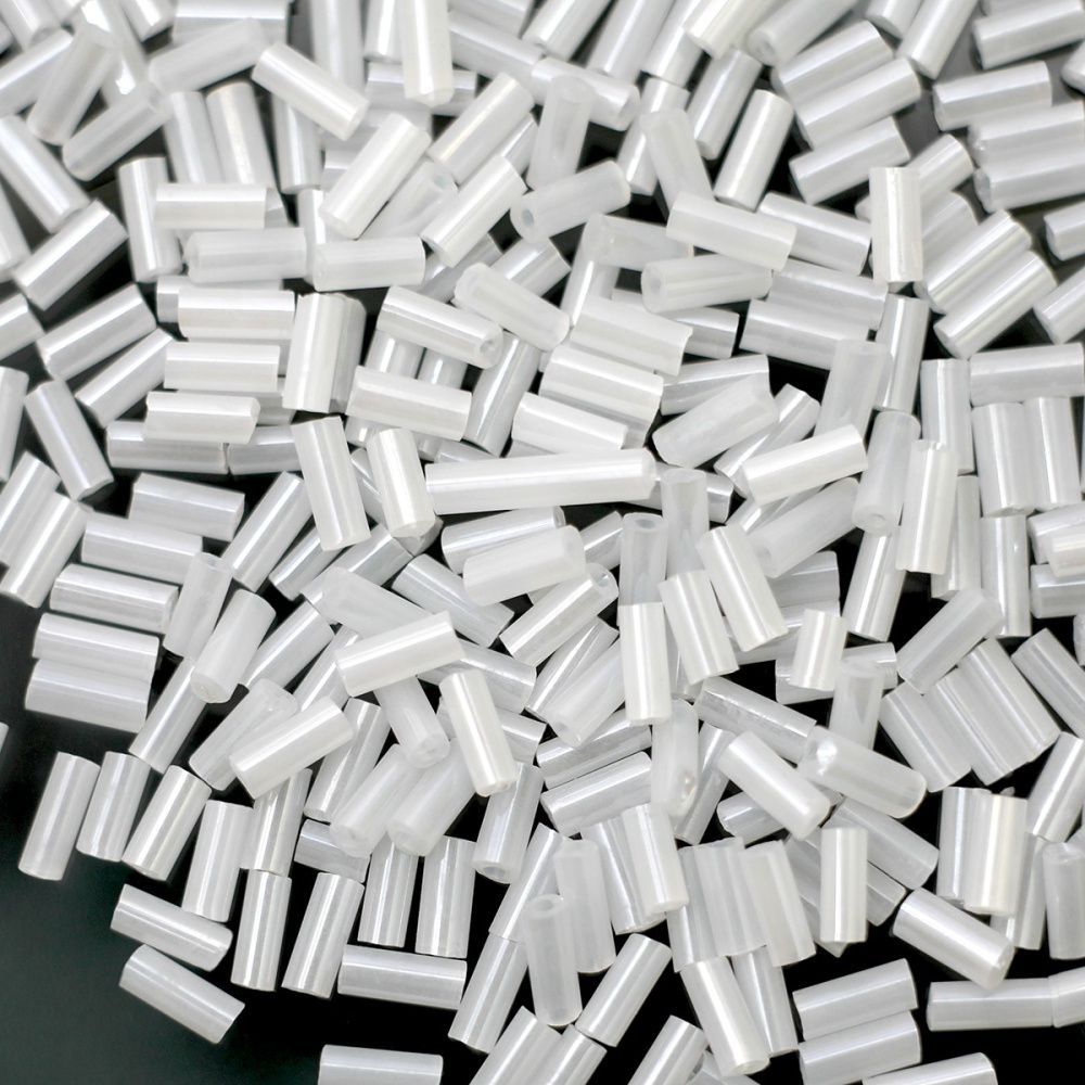 бисер "радуга", стеклярус, цвет перламутровый  белый цейлон (уп 7 г)