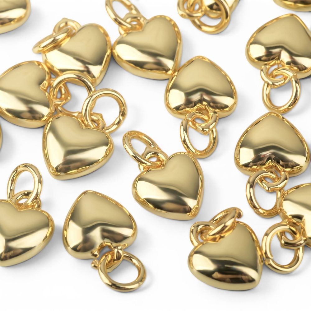 подвеска металл "харти", позолота, 9.5x7.5x3.5 мм