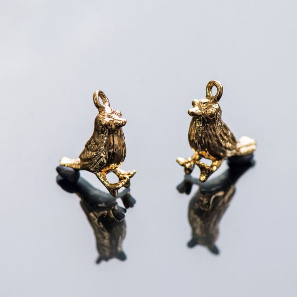 подвеска металл "птичка", позолота, 12.5x8.5x4 мм