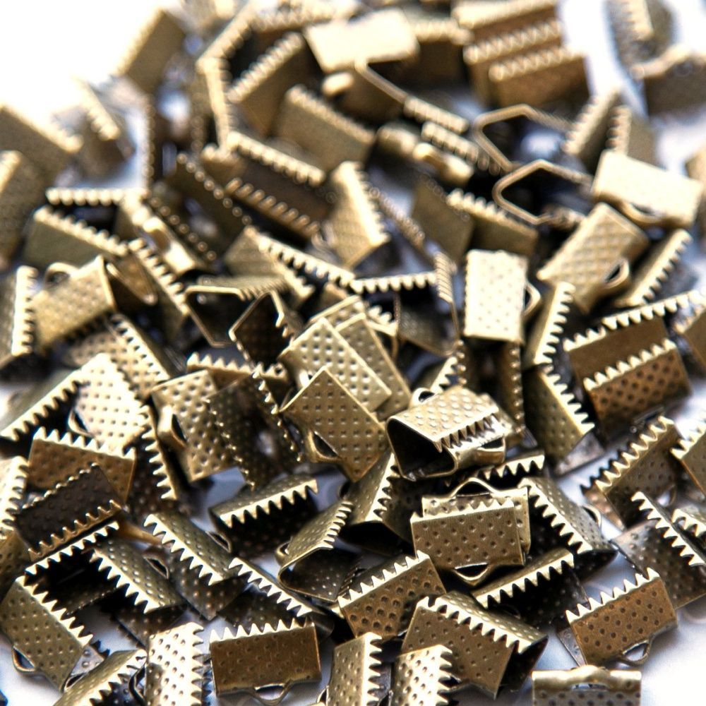 зажим для ленты, цвет античная бронза, 10x7 мм