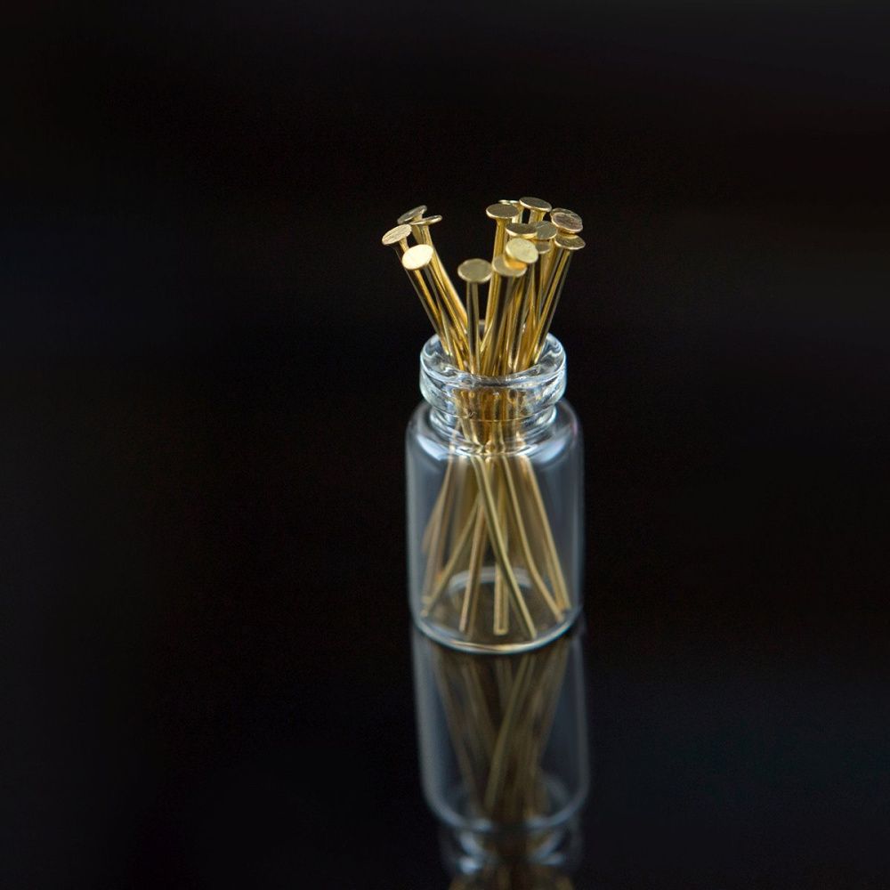 пины-гвоздики, цвет золото, 35х0.7 мм (уп ок. 210 шт)