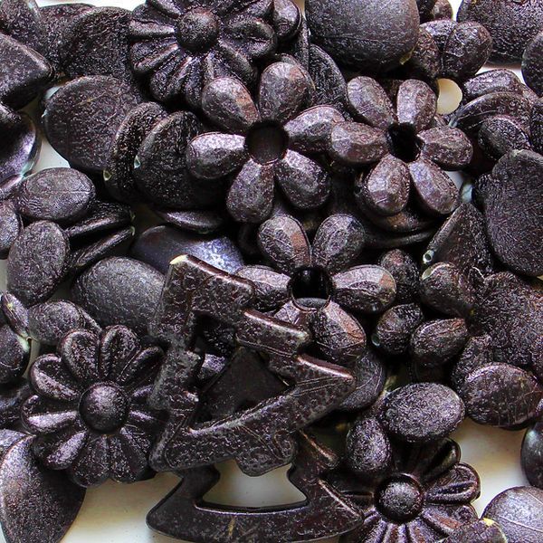 микс акриловый разной формы, кракелюр, цвет черный (уп 20 г)