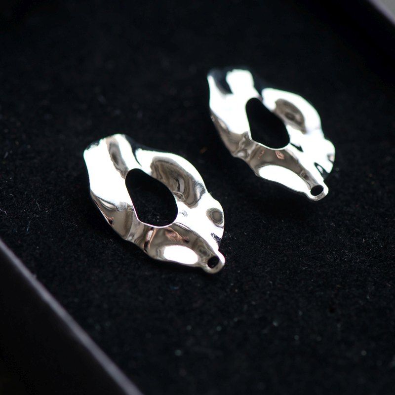 пуссеты "бриз", покрытие платиной + серебро 925, 24.5x13 мм