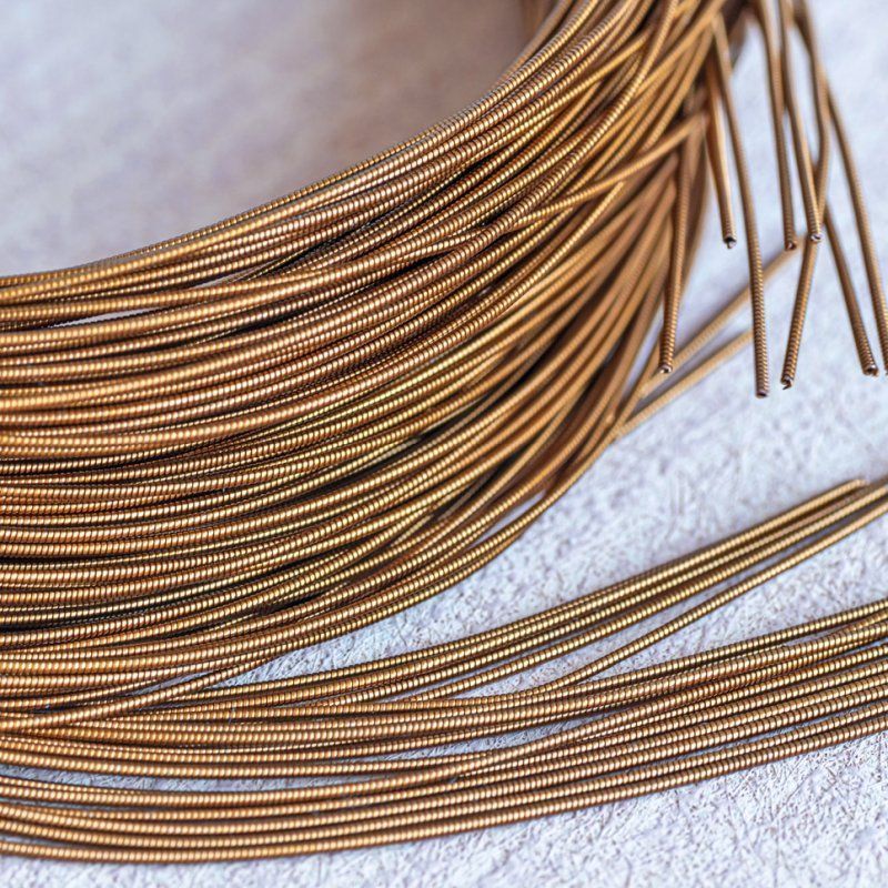 канитель жесткая, цвет состаренная бронза, 1 мм